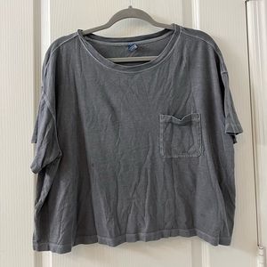 Gray t shirt crop top